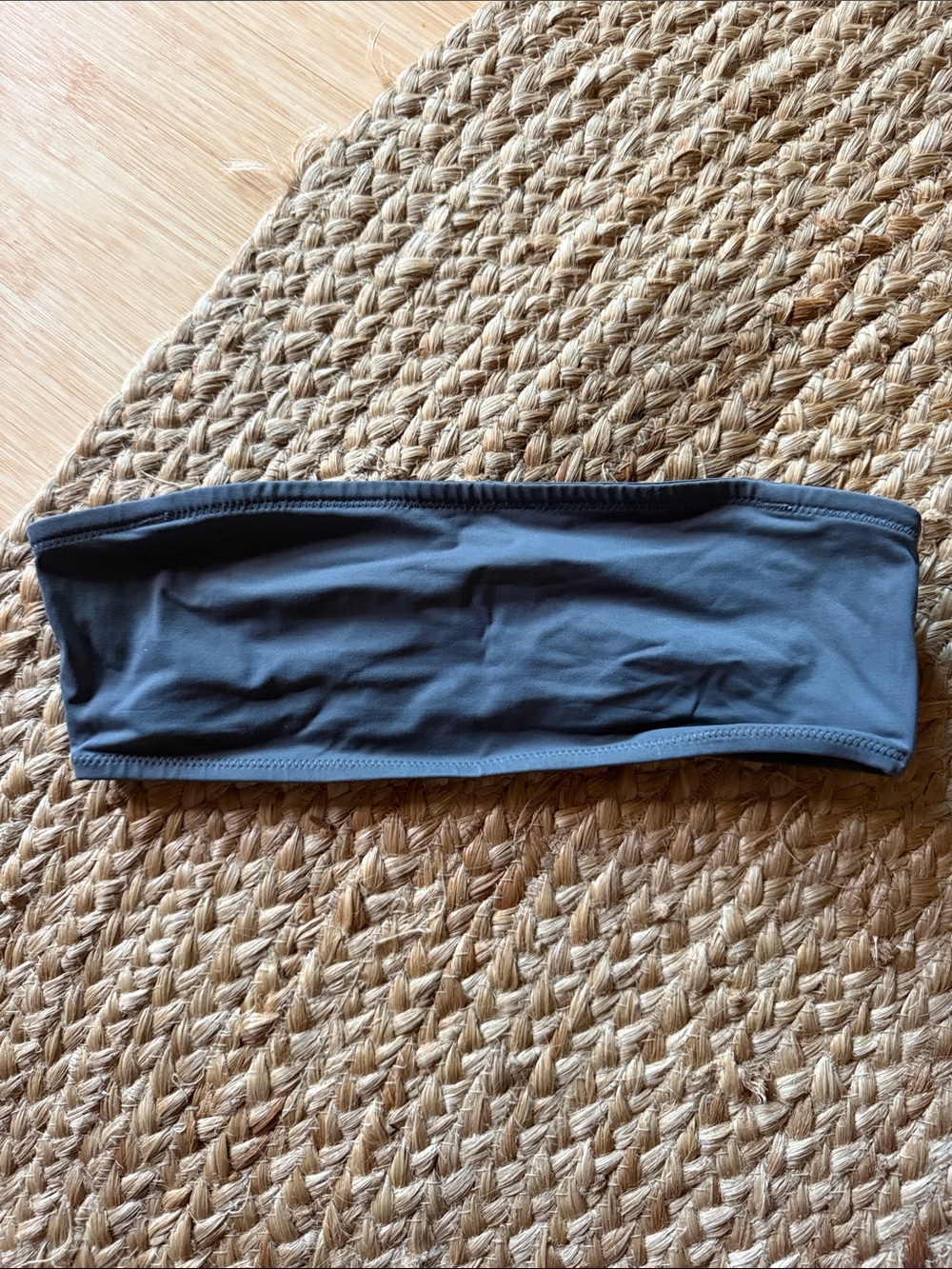 SKIMS Grey Strapless Bandeau Swim Top